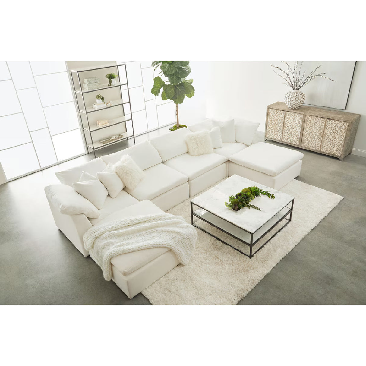 Modern European furniture - Square Cushioned Modular Ottoman - www.oroa.com