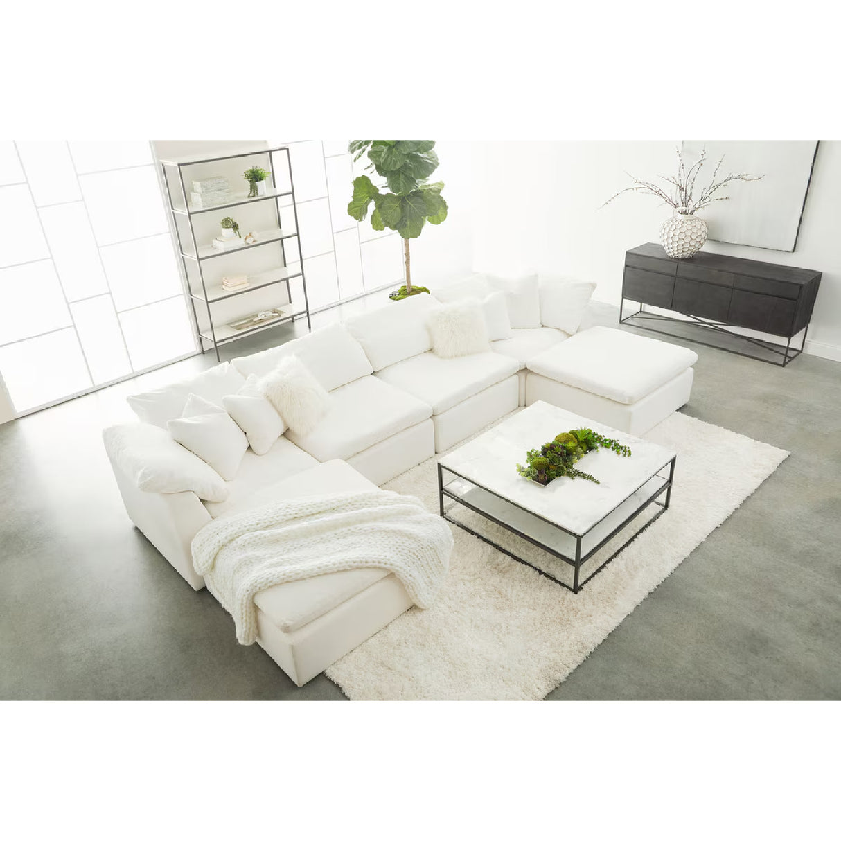 Modern European furniture - Square Cushioned Modular Ottoman - www.oroa.com