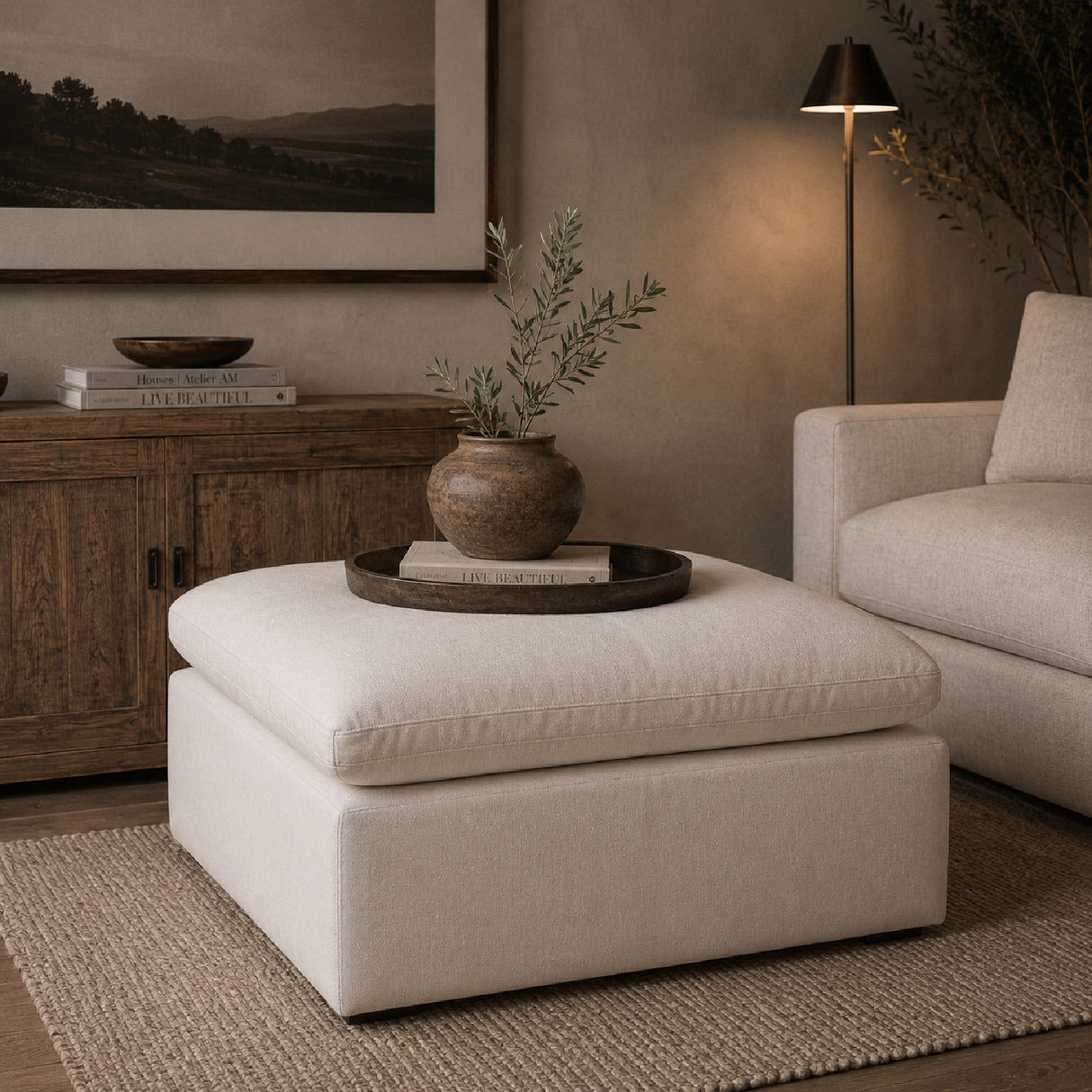 Modern European furniture - Square Cushioned Modular Ottoman - www.oroa.com