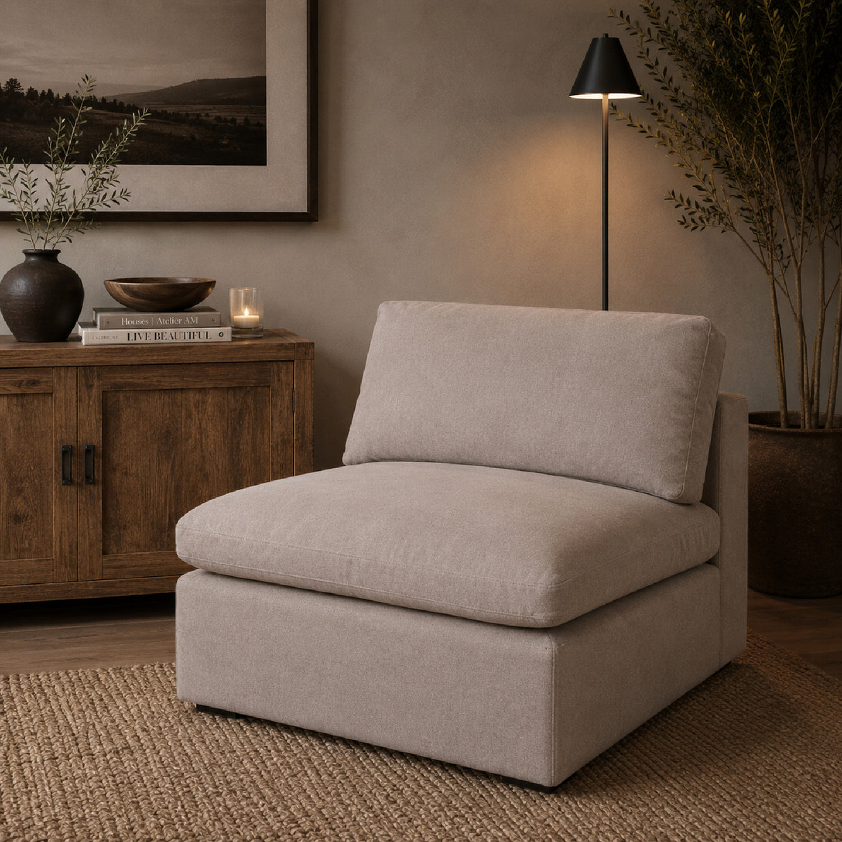 Modern European furniture - Cushioned Modular Sofa Chair - www.oroa.com
