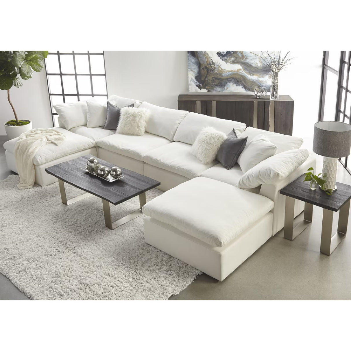 Modern European furniture - Cushioned Modular Sofa Chair - www.oroa.com