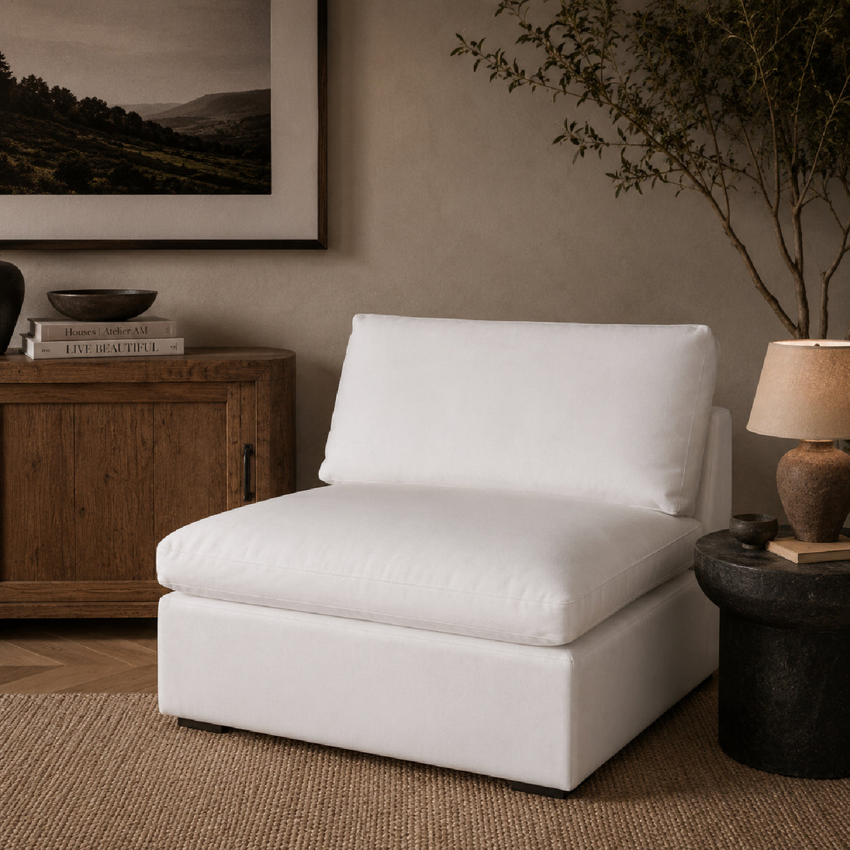Modern European furniture - Cushioned Modular Sofa Chair - www.oroa.com