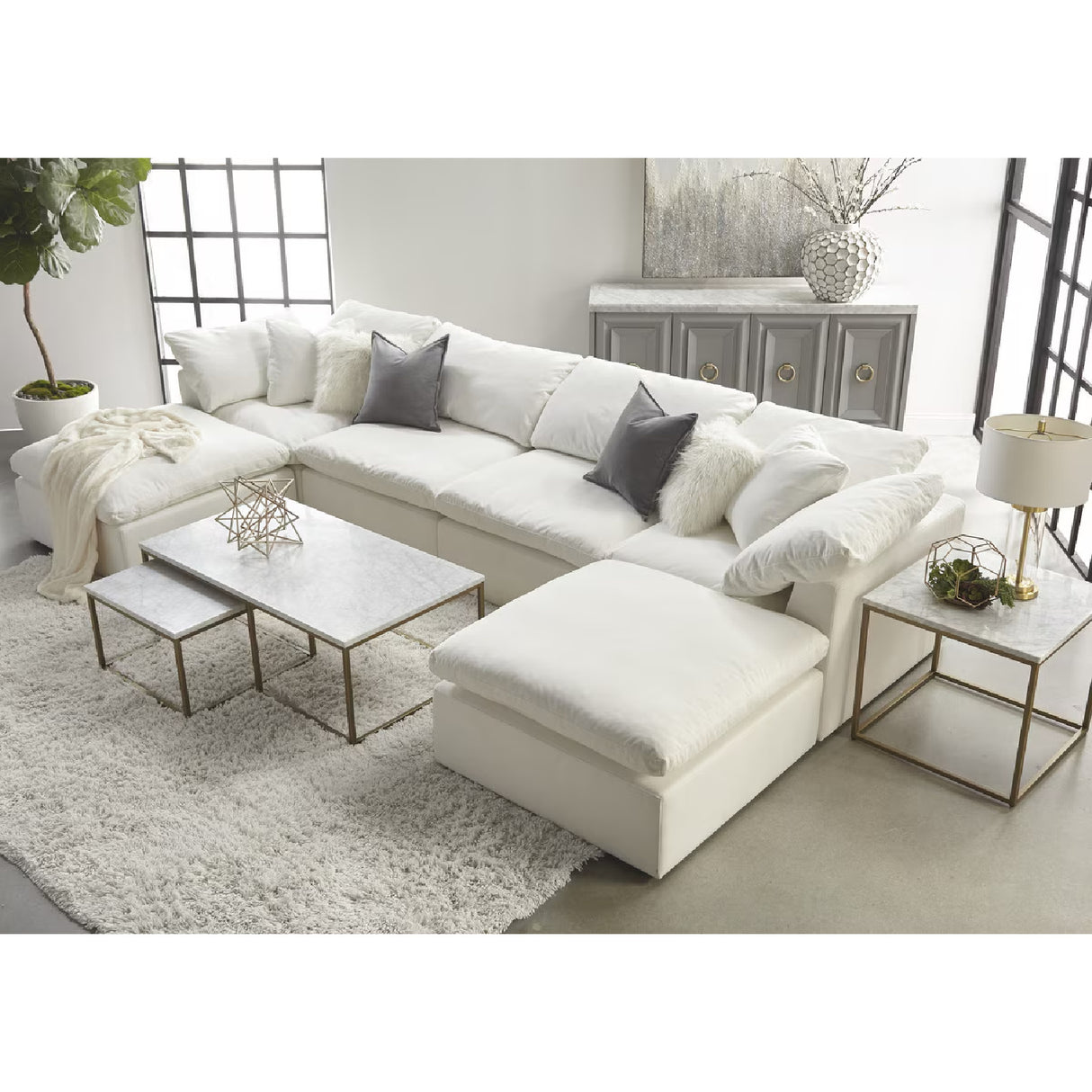Modern European furniture - Cushioned Modular Sofa Chair - www.oroa.com