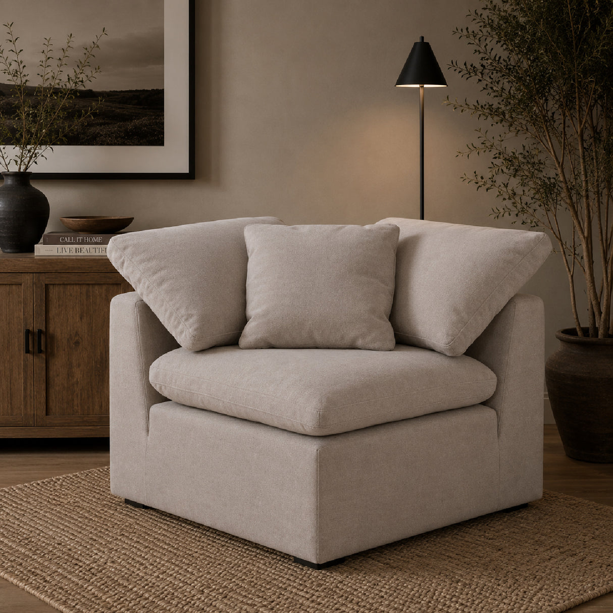 Modern European furniture - Cushioned Modular Sofa Chair - www.oroa.com