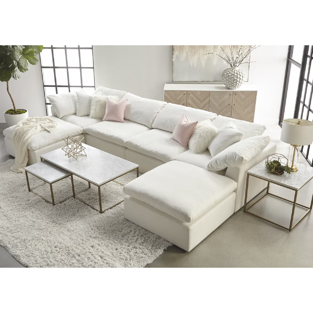 Modern European furniture - Cushioned Modular Sofa Chair - www.oroa.com
