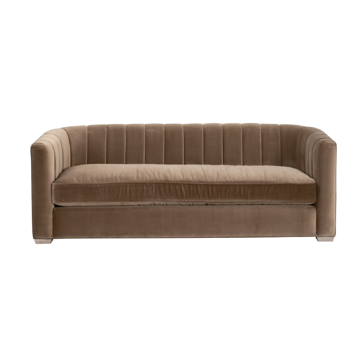 Modern European furniture - Brown Velvet Channeled-Back Sofa - www.oroa.com