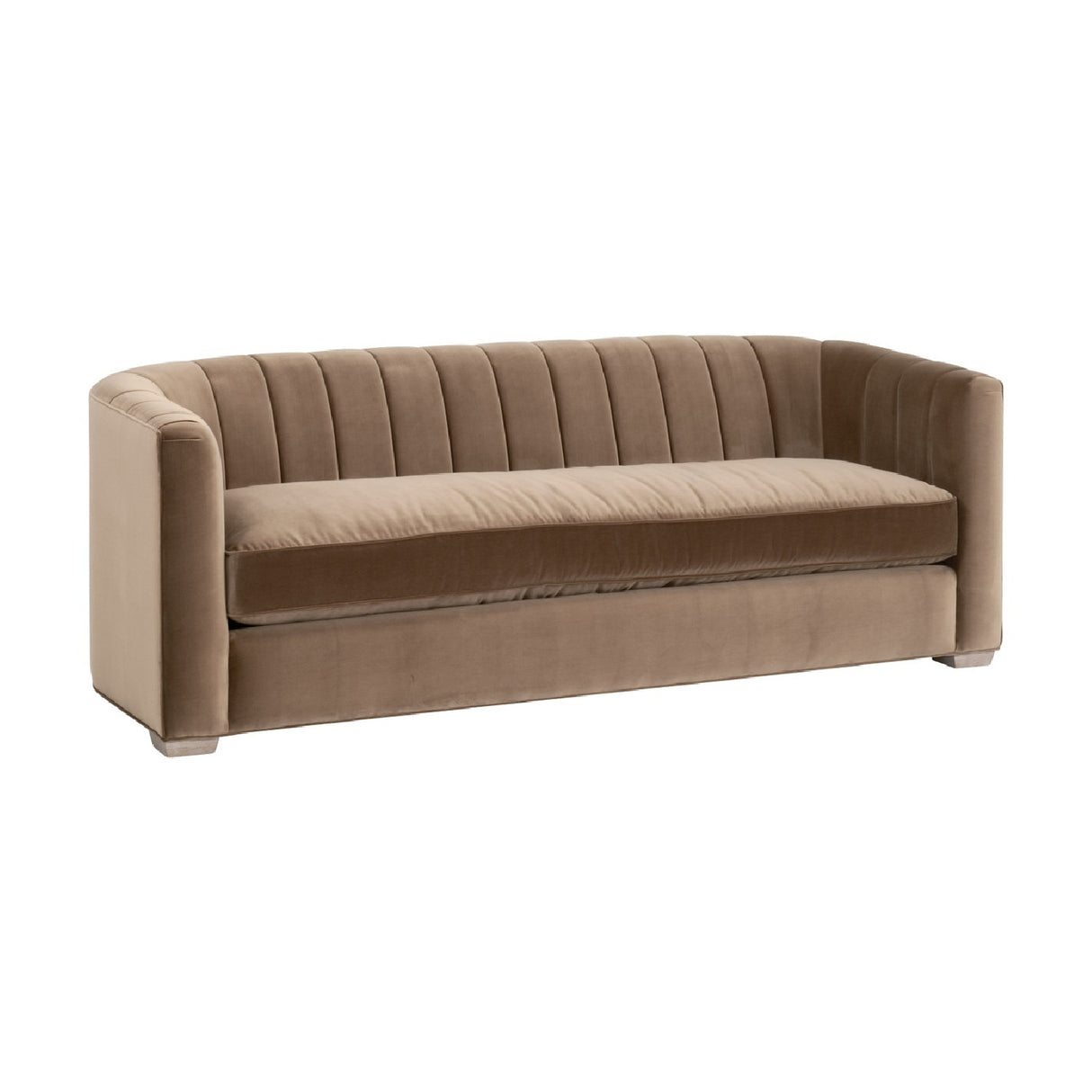 Modern European furniture - Brown Velvet Channeled-Back Sofa - www.oroa.com