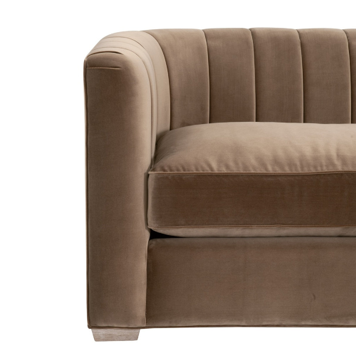 Modern European furniture - Brown Velvet Channeled-Back Sofa - www.oroa.com