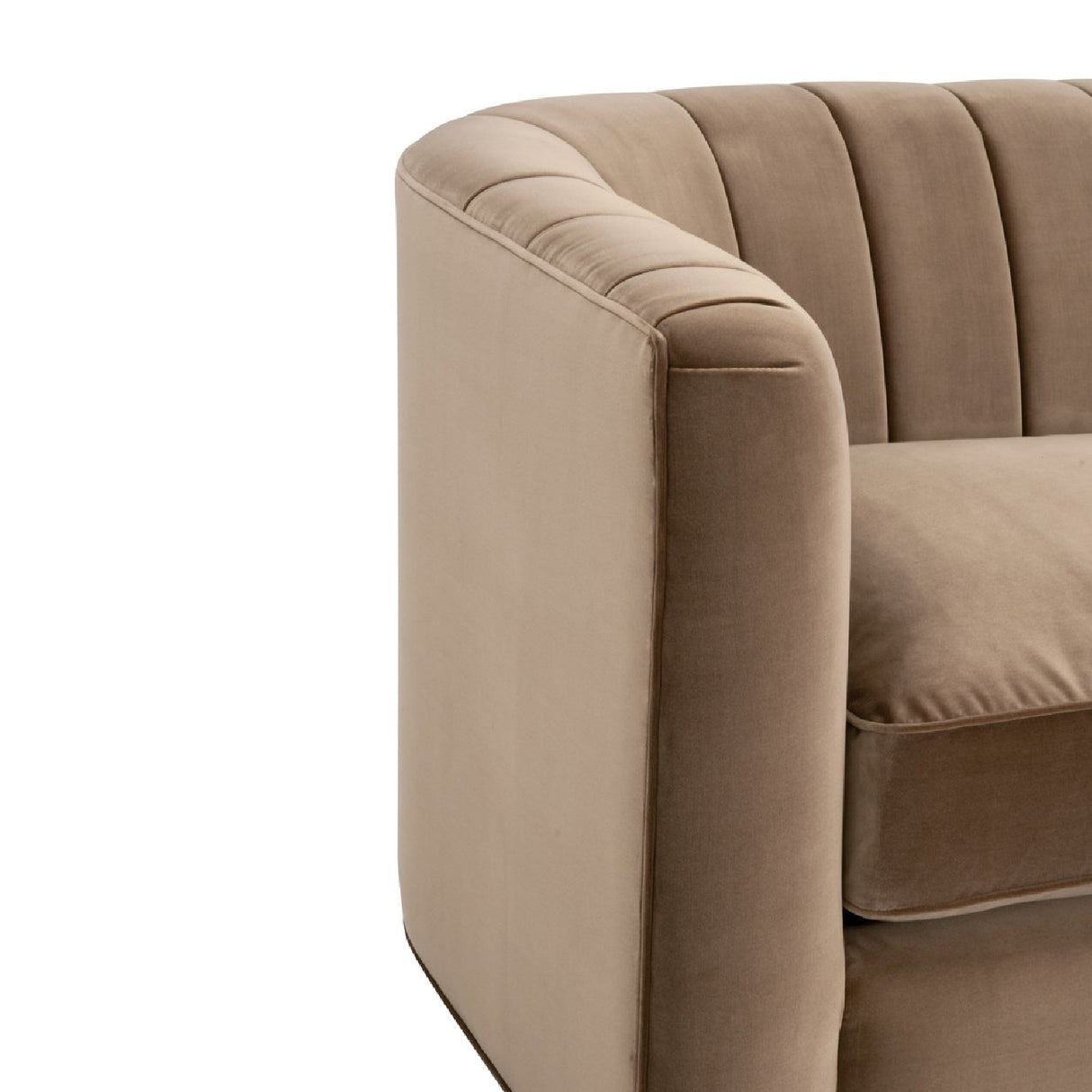 Modern European furniture - Brown Velvet Channeled-Back Sofa - www.oroa.com