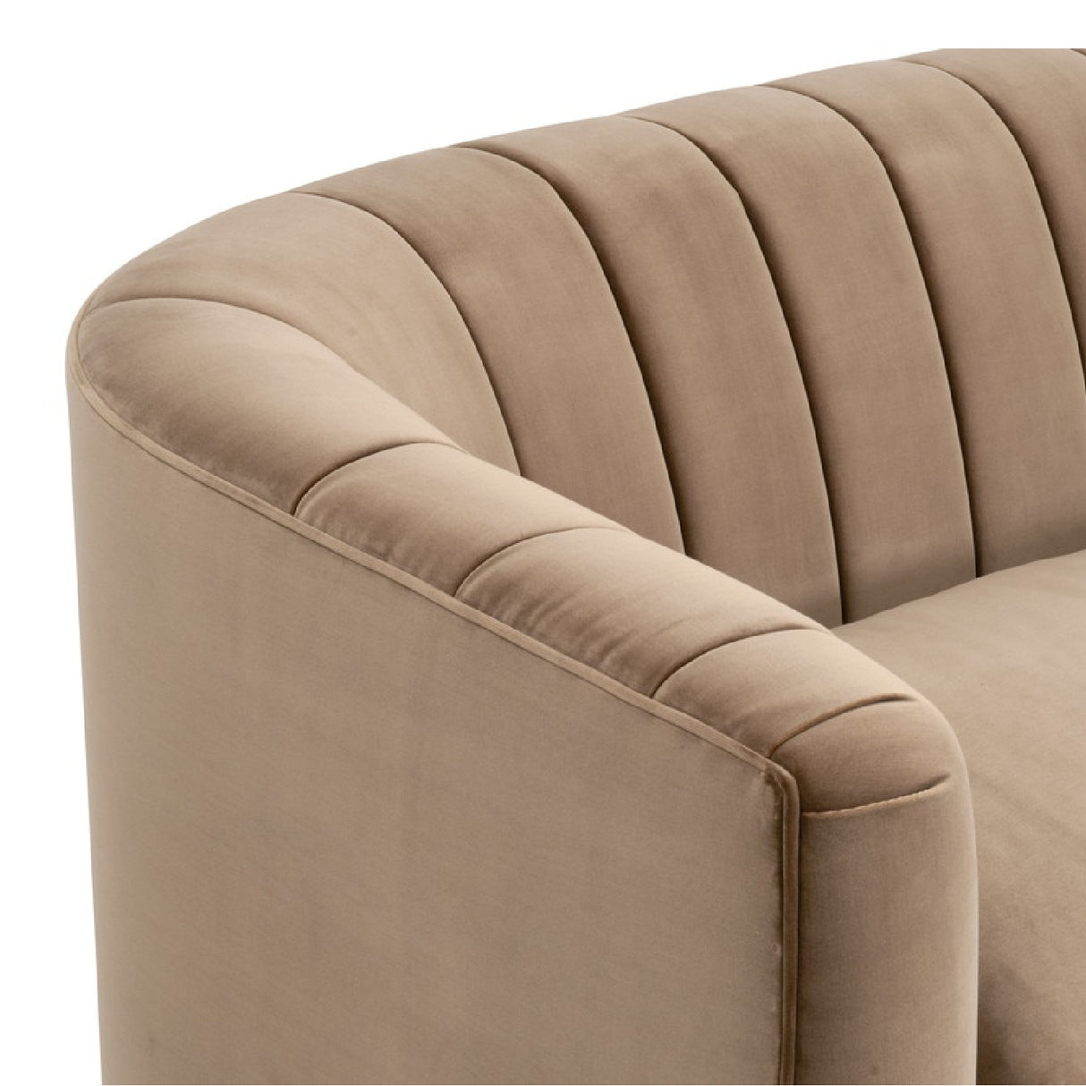 Modern European furniture - Brown Velvet Channeled-Back Sofa - www.oroa.com
