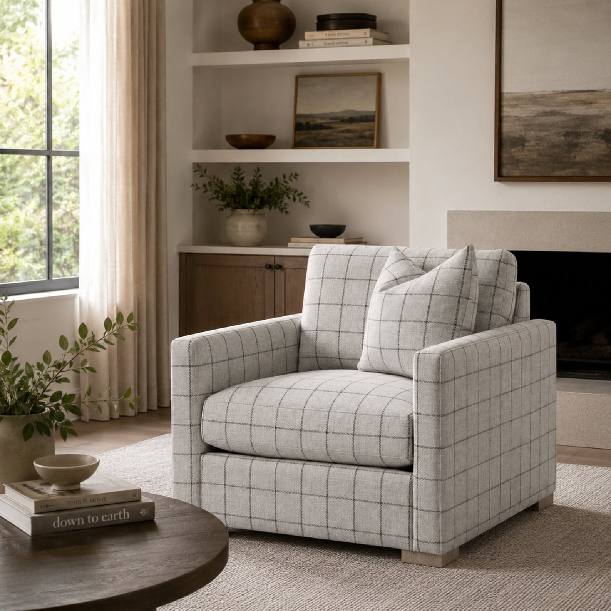 Slim-Armed Sofa Chair | Living Essentials Clara – angled view