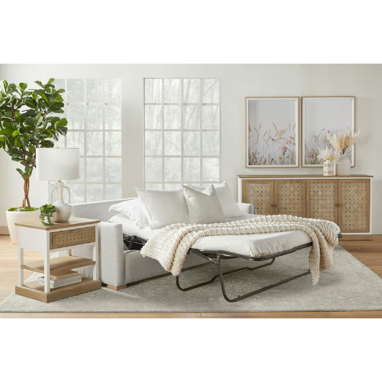 Modern European furniture - Gray Slim-Armed Queen Sleeper Sofa - www.oroa.com