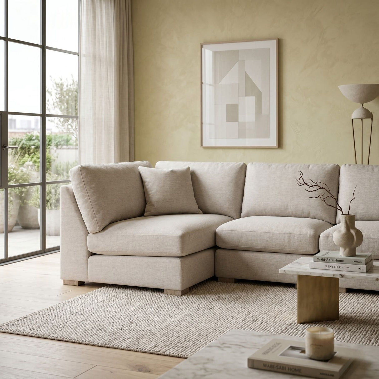 Gray Modular Sofa | Living Essentials Clara – angled view