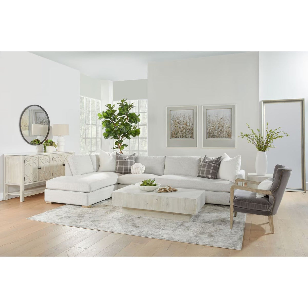 Gray Modular Chaise Lounge | Living Essentials Clara – alternate view 32