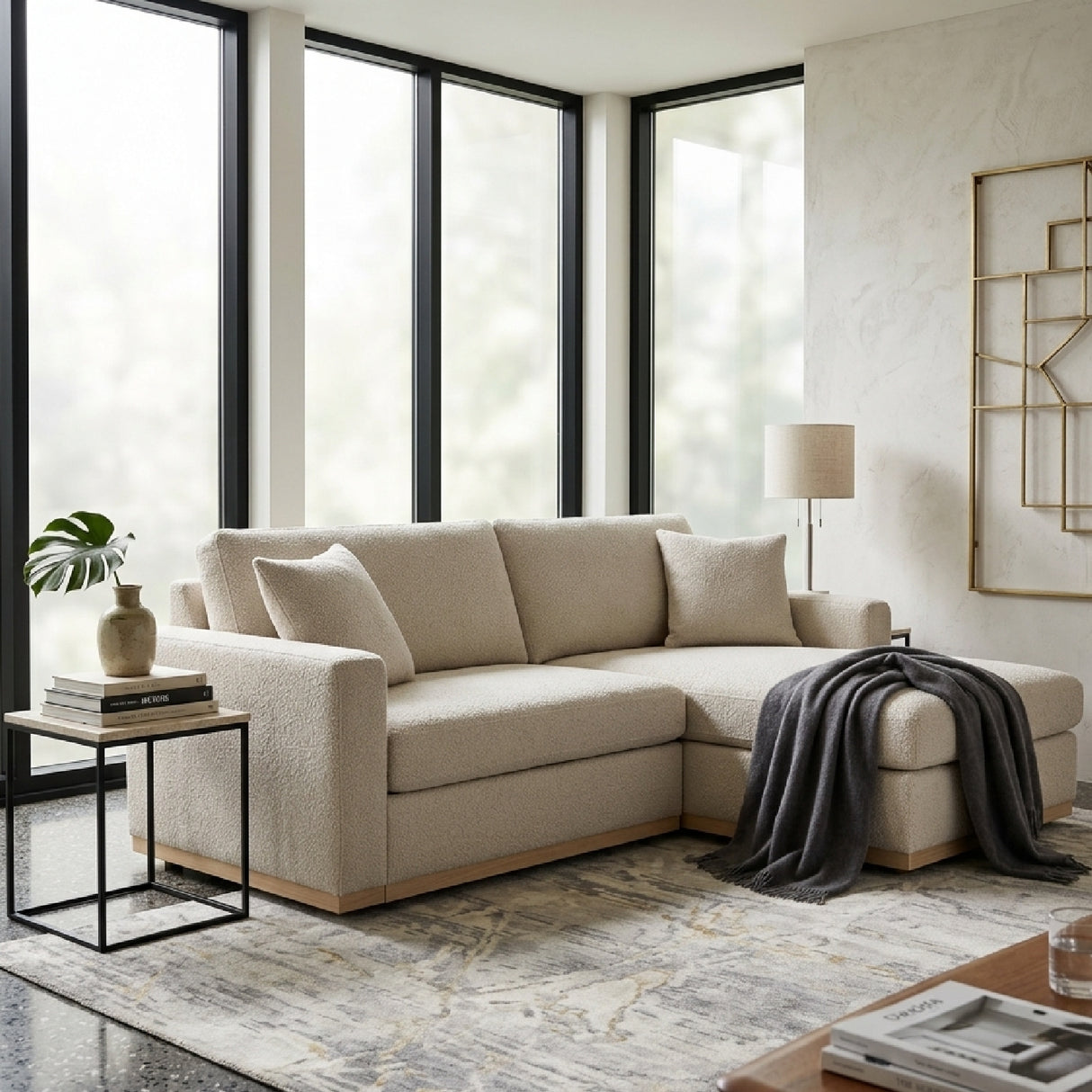 Modern European furniture - Boucle Queen Sleeper Sofa - www.oroa.com
