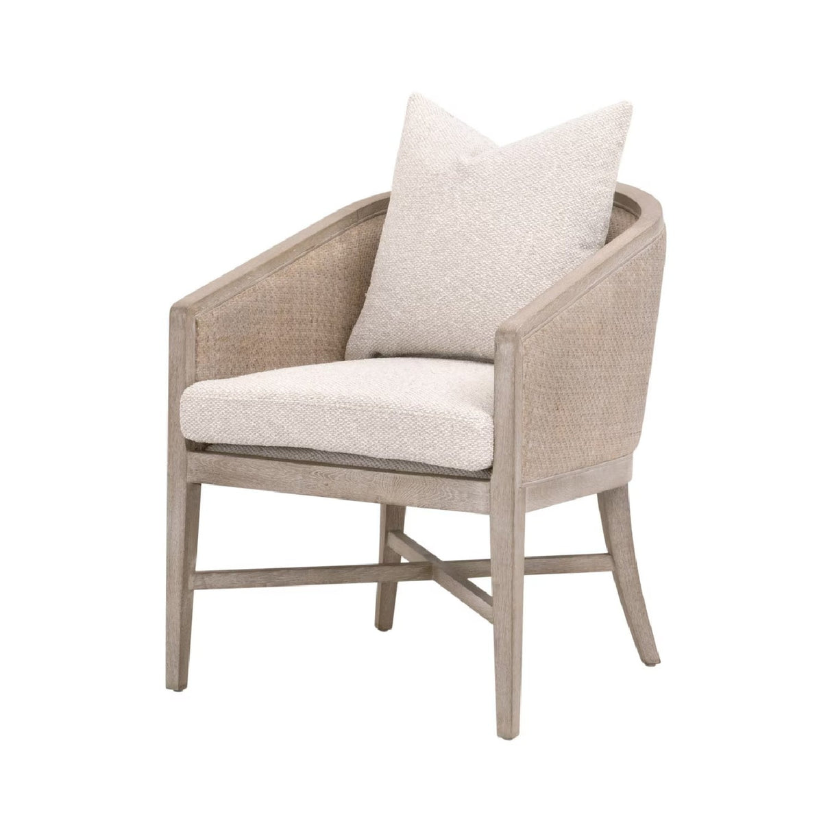 Modern European furniture - Curved Oak Linen Lounge Chair - www.oroa.com
