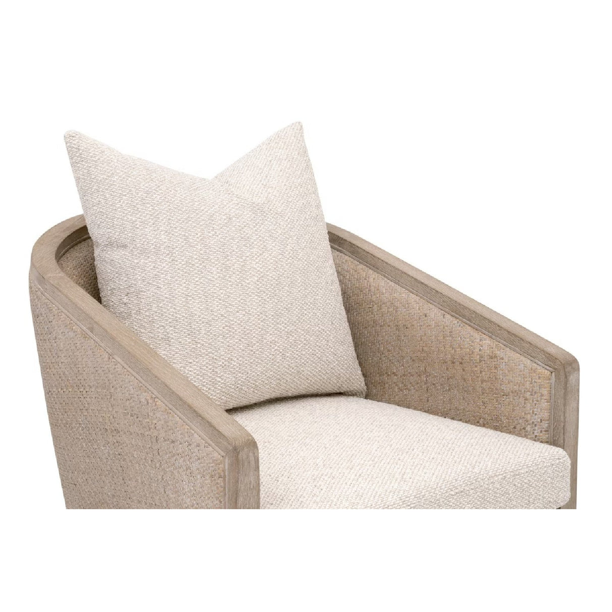 Modern European furniture - Curved Oak Linen Lounge Chair - www.oroa.com