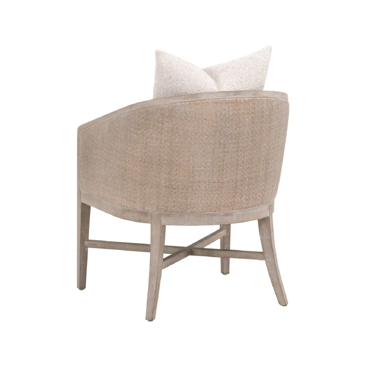 Modern European furniture - Curved Oak Linen Lounge Chair - www.oroa.com