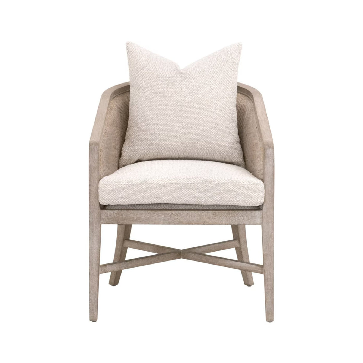 Modern European furniture - Curved Oak Linen Lounge Chair - www.oroa.com