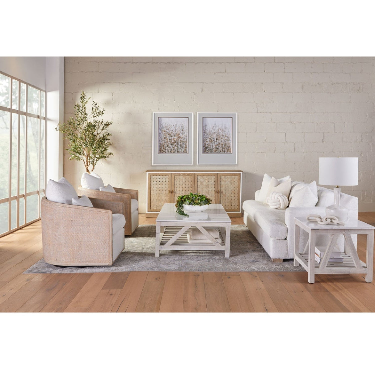Curved Oak Swivel Club Chair | Living Essentials McGuire – alternate view 17