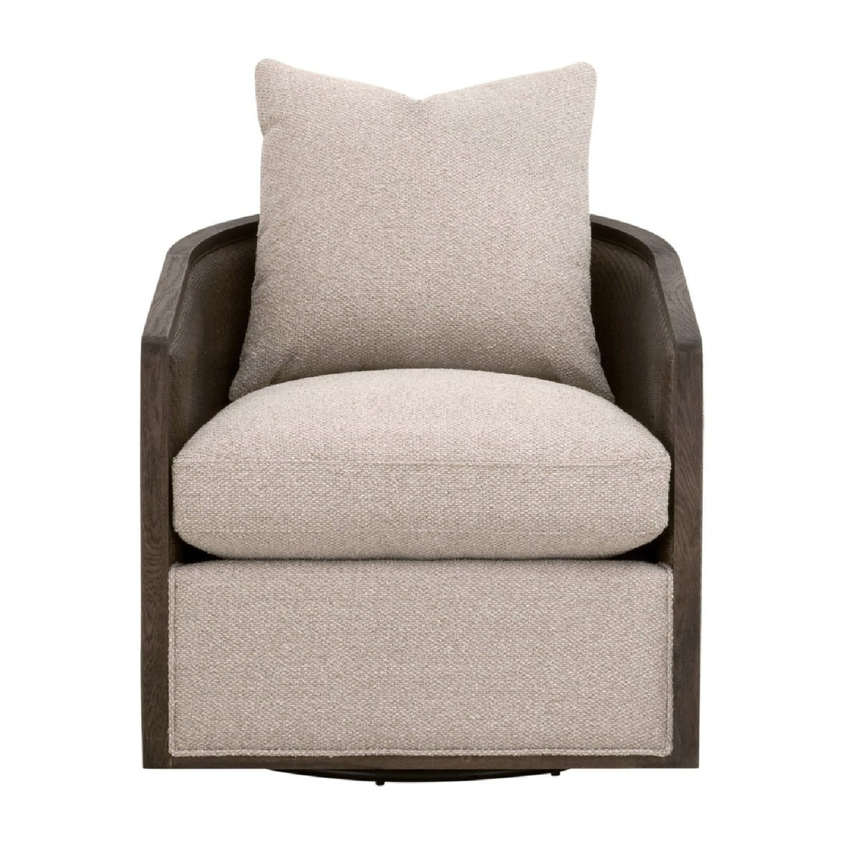 Curved Oak Swivel Club Chair | Living Essentials McGuire – alternate view 38