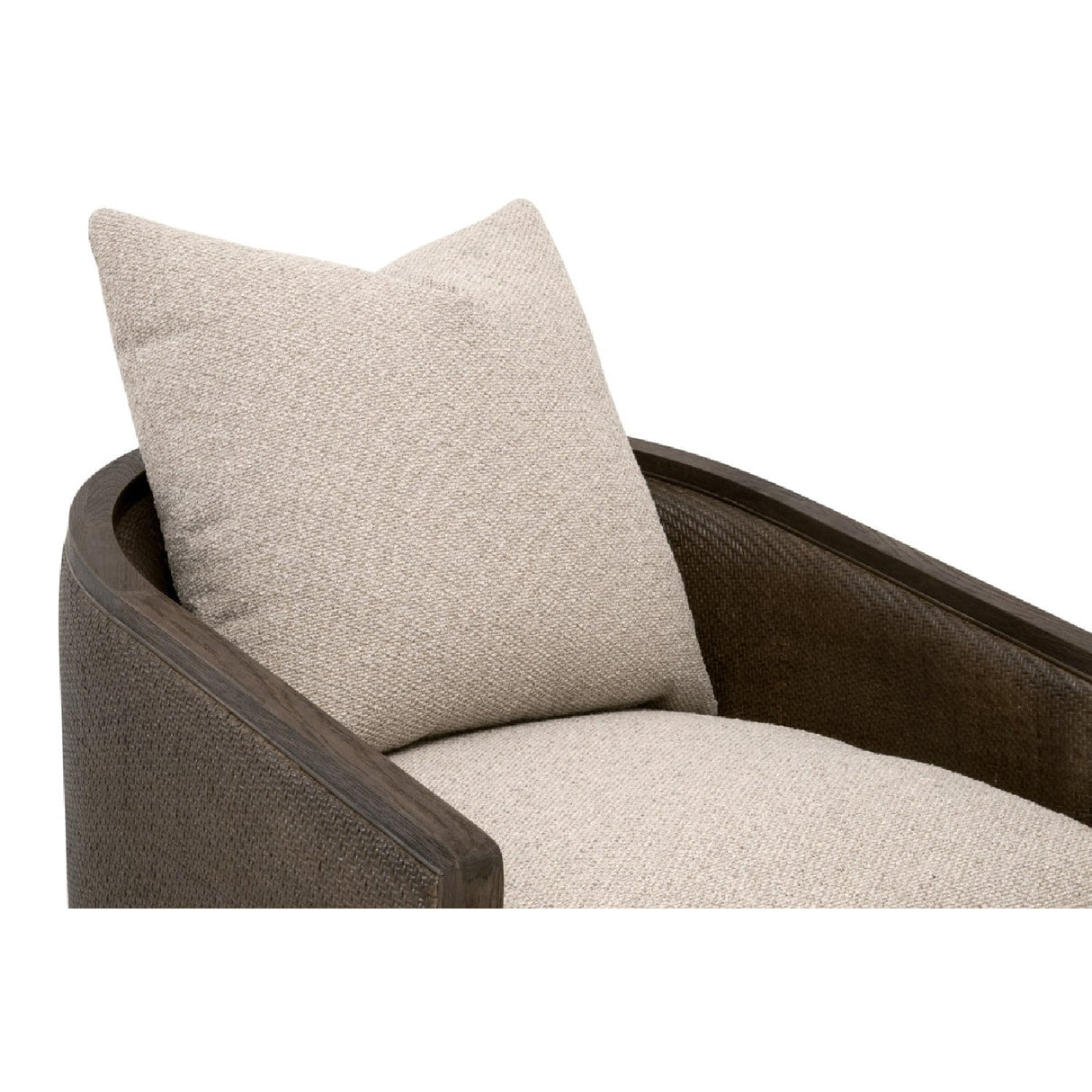 Curved Oak Swivel Club Chair | Living Essentials McGuire – alternate view 45