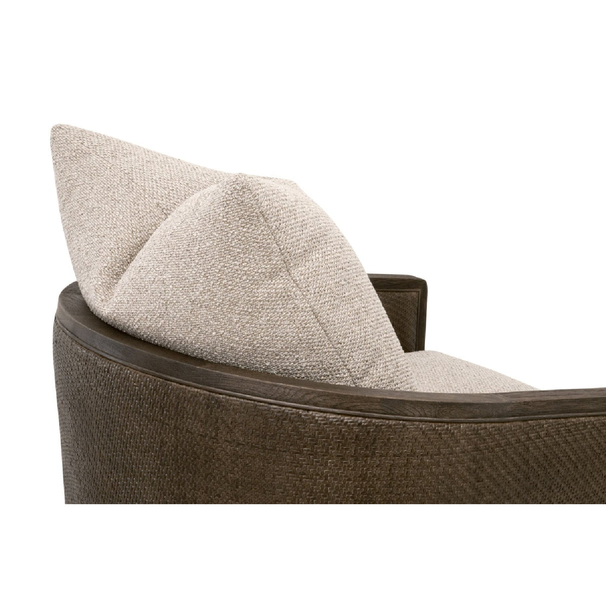Curved Oak Swivel Club Chair | Living Essentials McGuire – alternate view 46