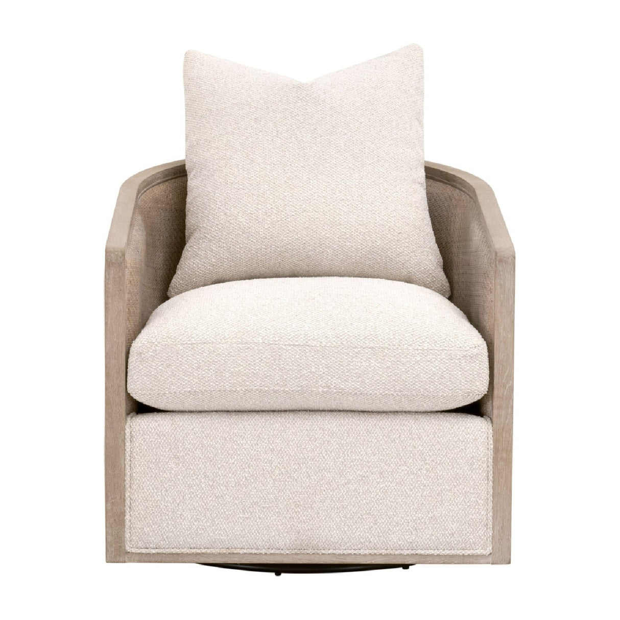 Curved Oak Swivel Club Chair | Living Essentials McGuire – alternate view 26