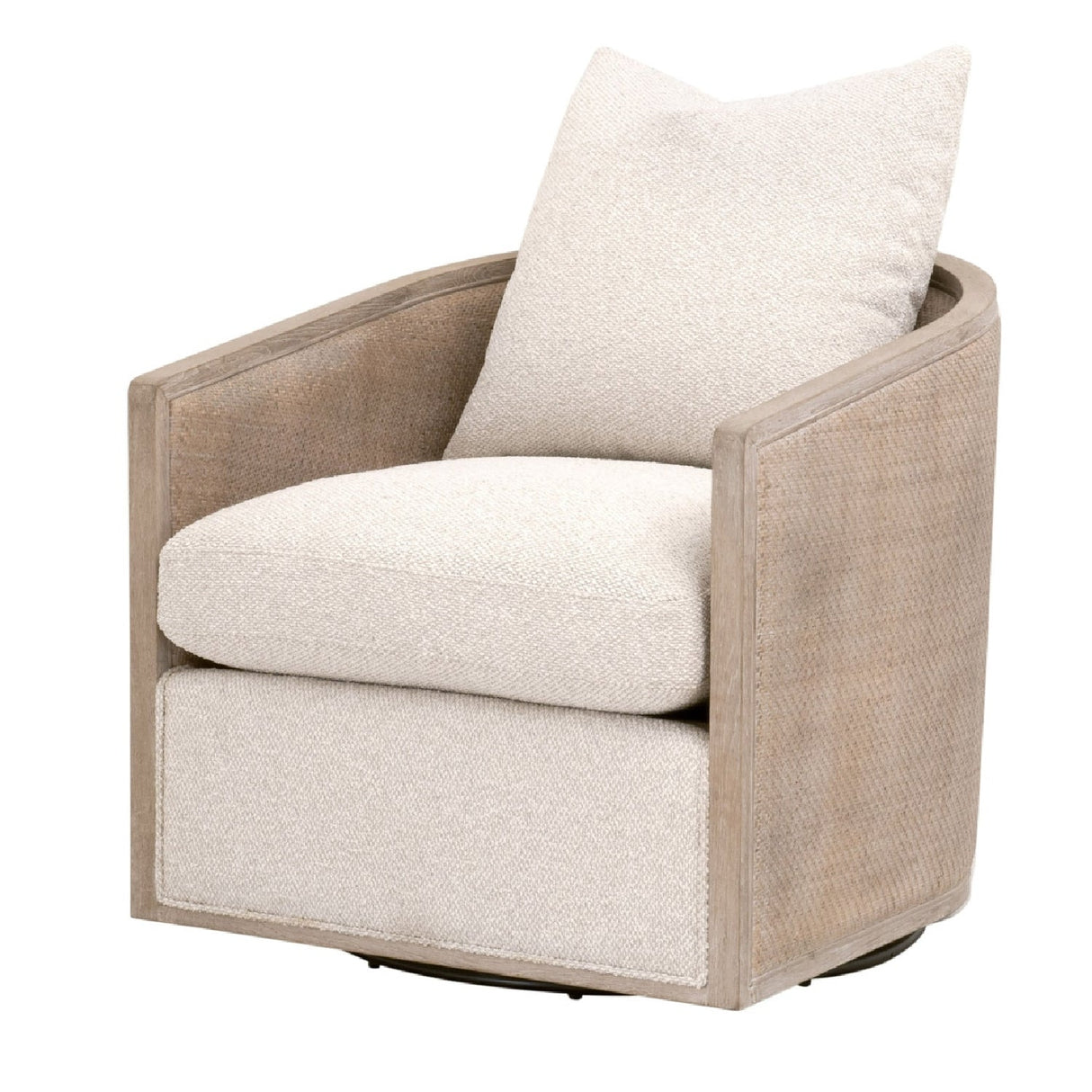 Curved Oak Swivel Club Chair | Living Essentials McGuire – alternate view 28