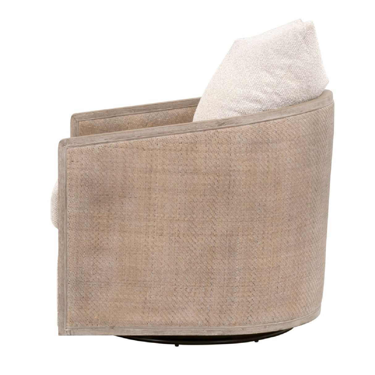 Curved Oak Swivel Club Chair | Living Essentials McGuire – alternate view 29