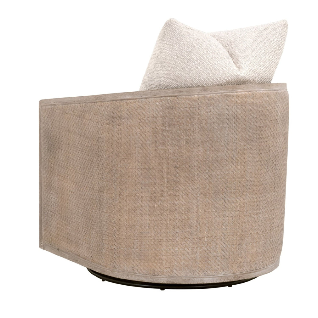 Curved Oak Swivel Club Chair | Living Essentials McGuire – alternate view 30