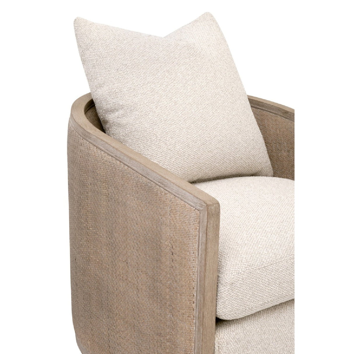 Curved Oak Swivel Club Chair | Living Essentials McGuire – alternate view 32