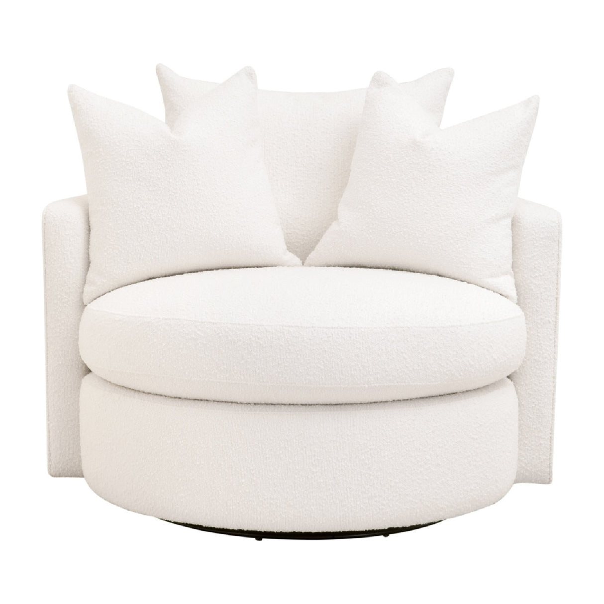 Round Petite Swivel Sofa | Living Essentials Lourne – front view
