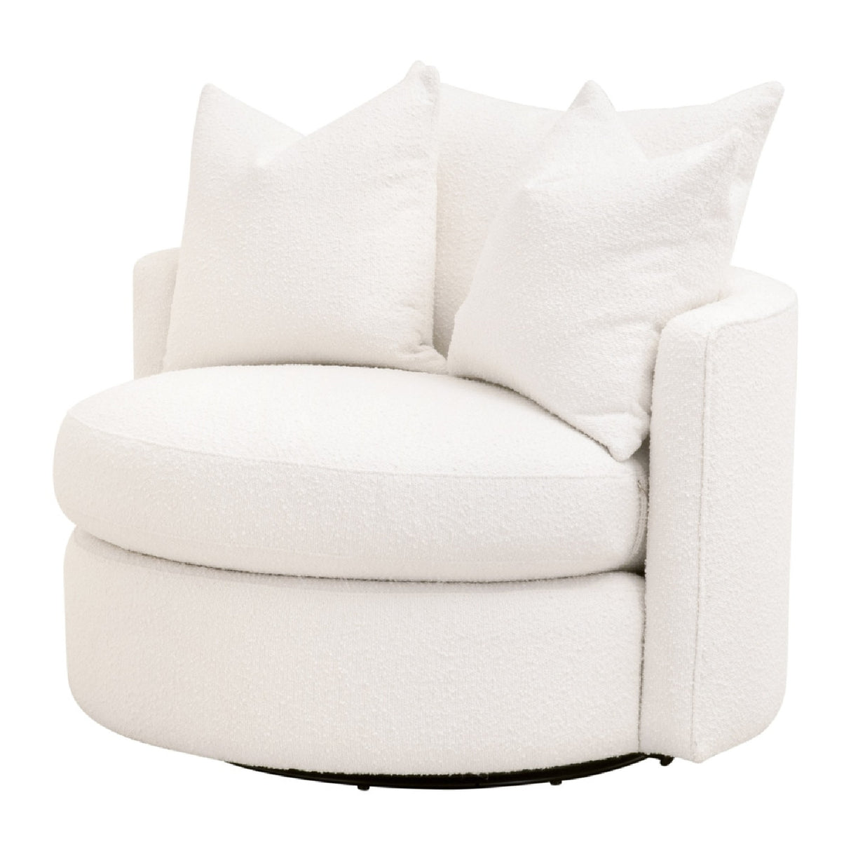 Round Petite Swivel Sofa | Living Essentials Lourne – side view