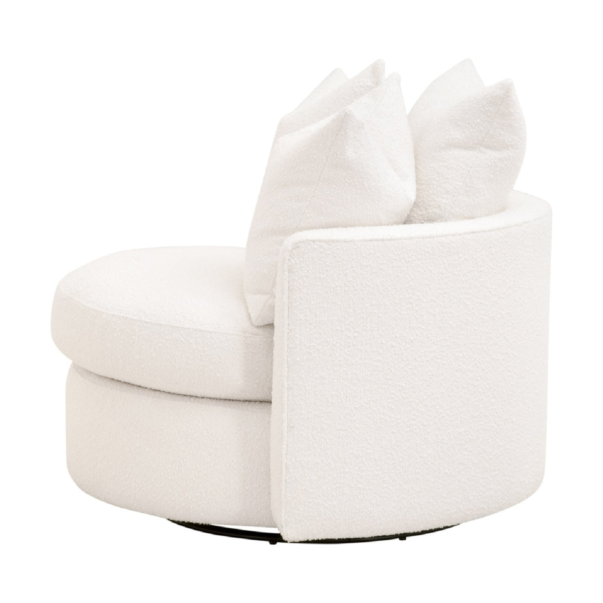 Round Petite Swivel Sofa | Living Essentials Lourne – rear view