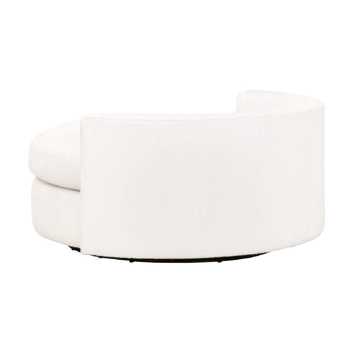 Modern European furniture - White Boucle Round Swivel Chair - www.oroa.com