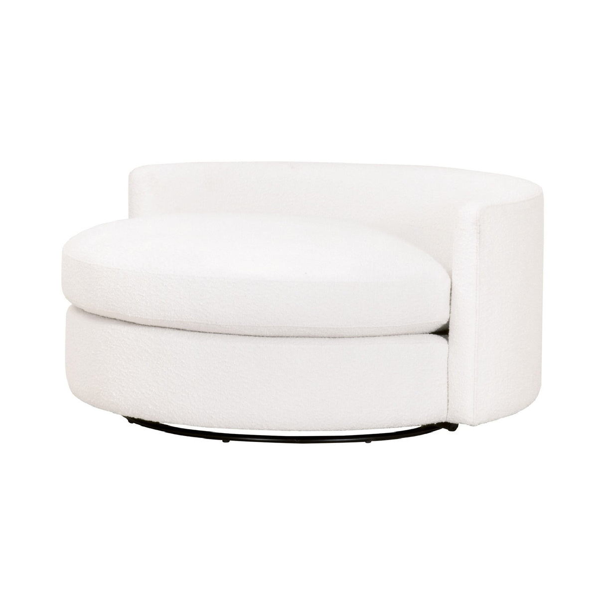 White Boucle Round Swivel Chair | Oroa.com