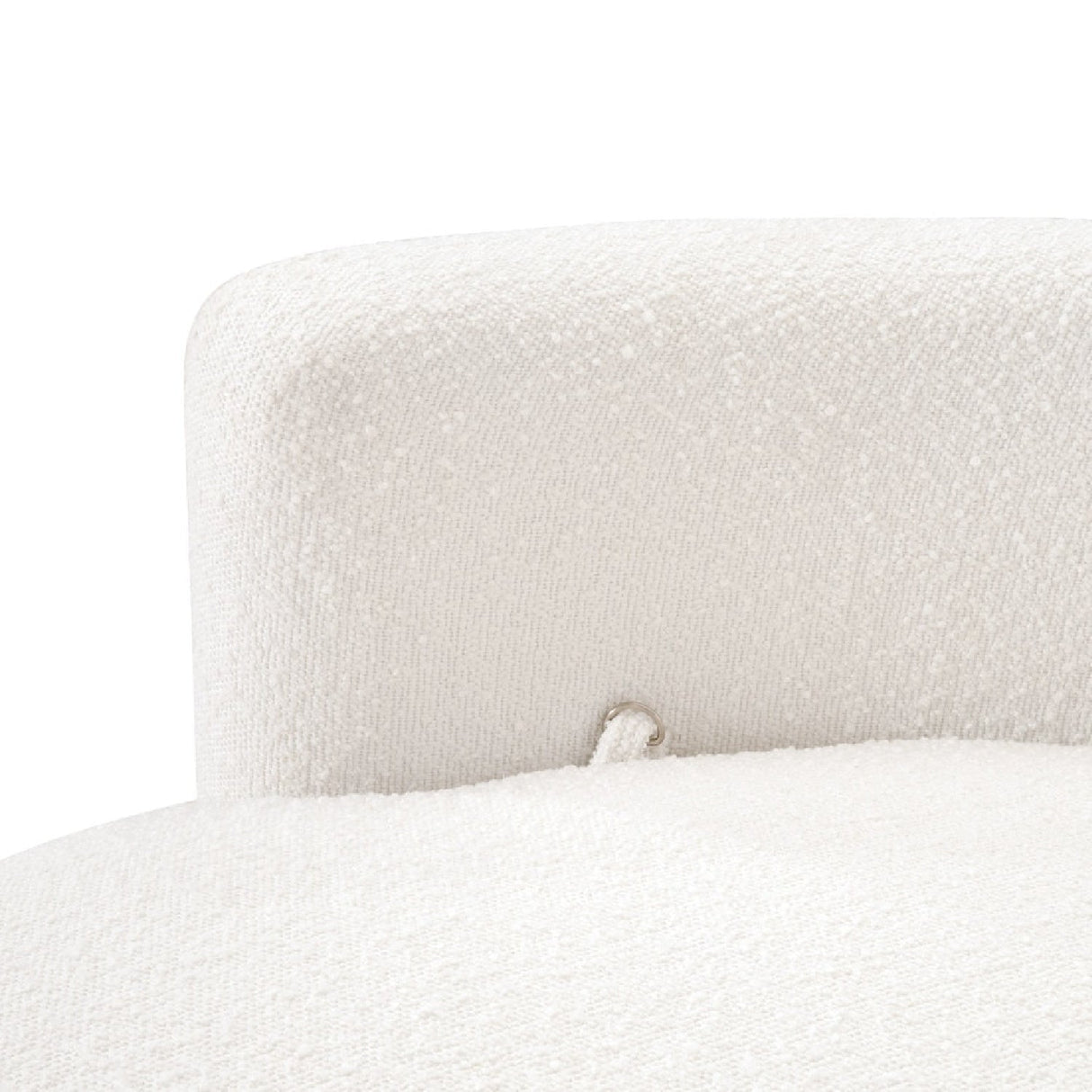 Modern European furniture - White Boucle Round Swivel Chair - www.oroa.com