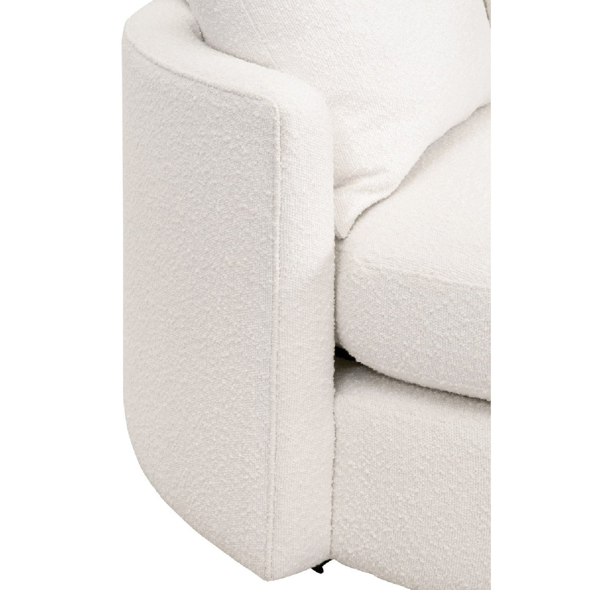 Modern European furniture - White Boucle Round Swivel Chair - www.oroa.com