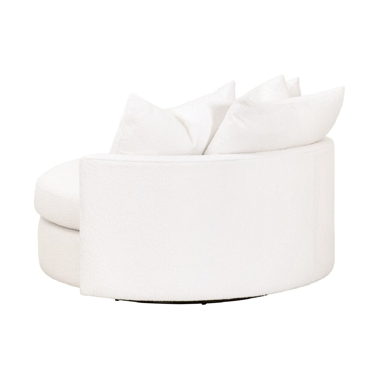 Modern European furniture - White Boucle Round Swivel Chair - www.oroa.com
