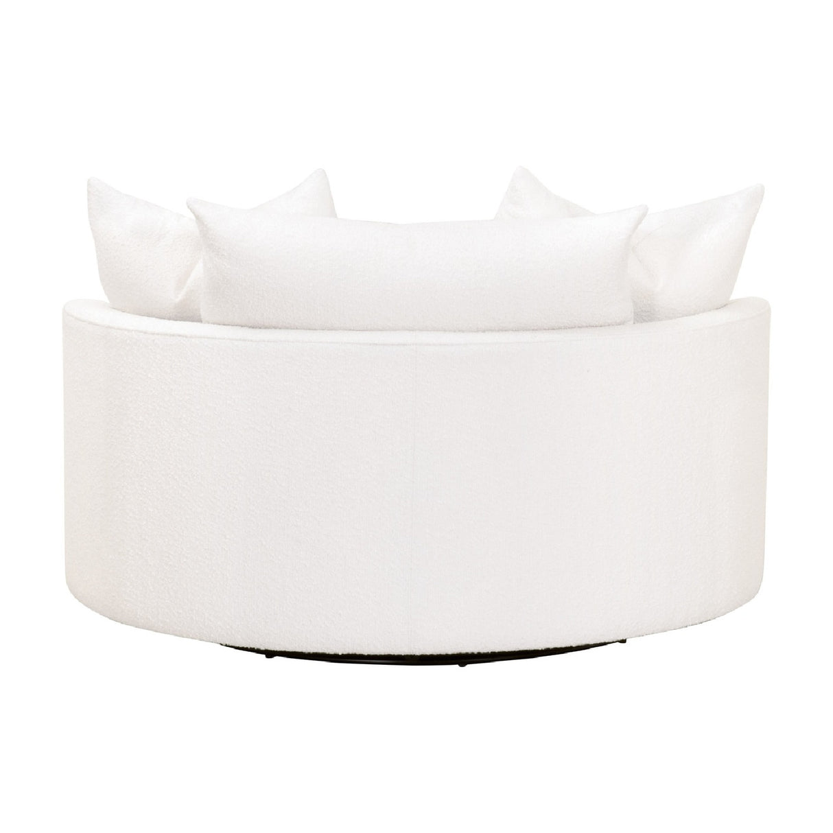 White Boucle Round Swivel Chair | Oroa.com