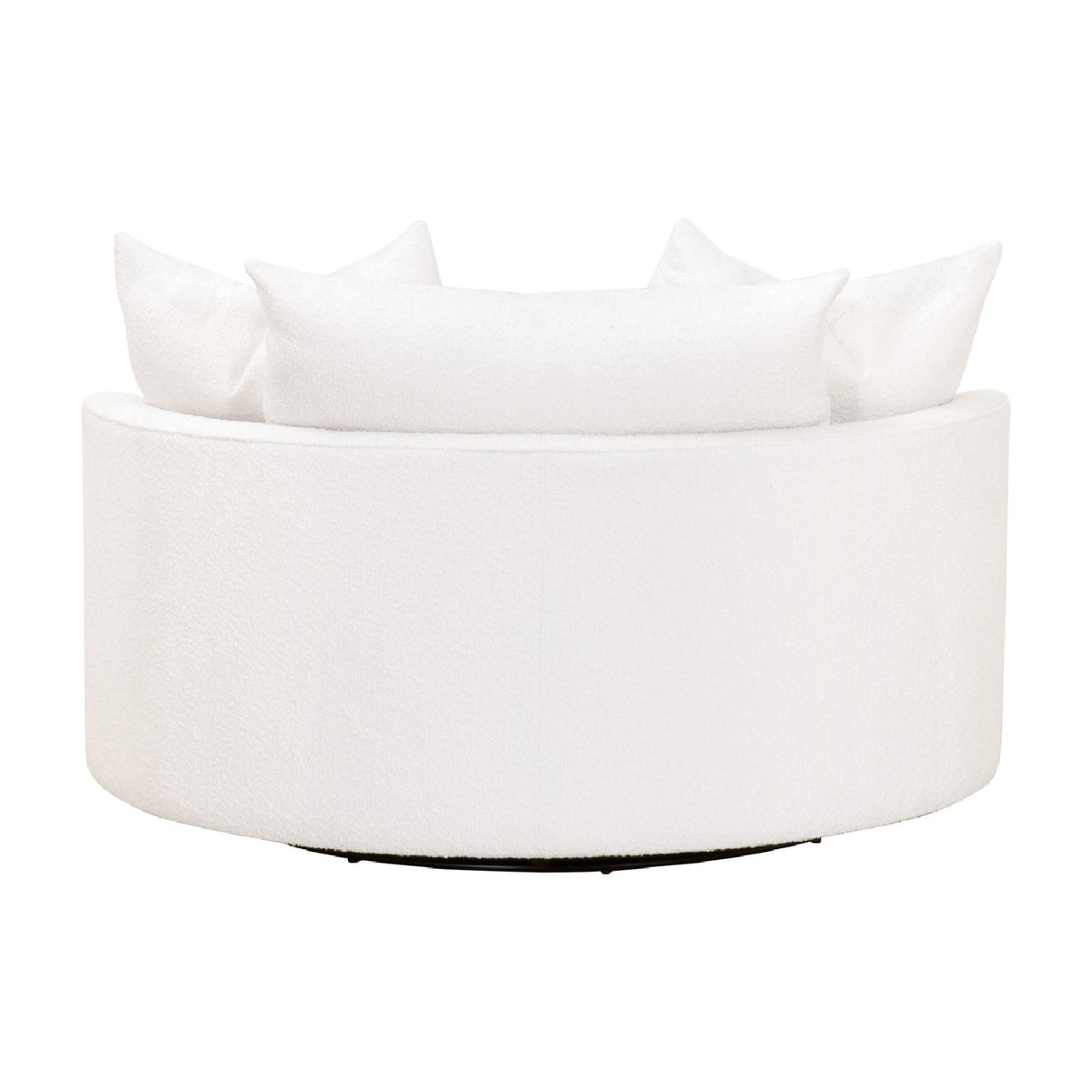 Modern European furniture - White Boucle Round Swivel Chair - www.oroa.com