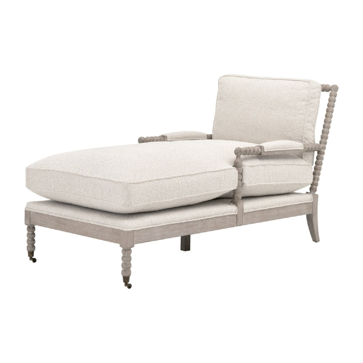 Gray Oak Chaise Lounge | Living Essentials Rouleau – front view
