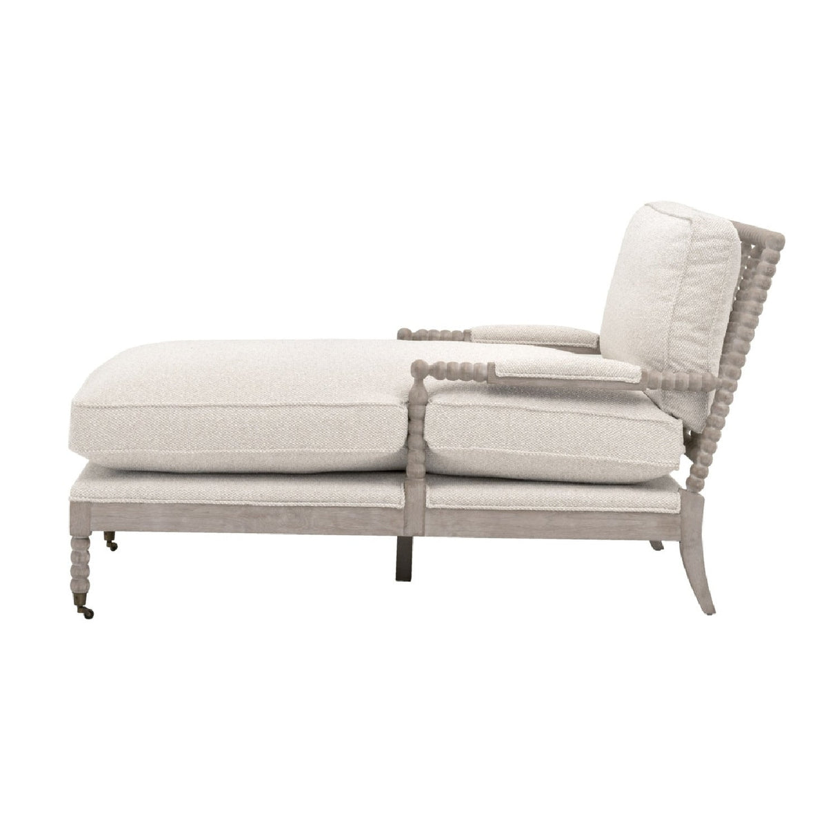 Gray Oak Chaise Lounge | Living Essentials Rouleau – rear view