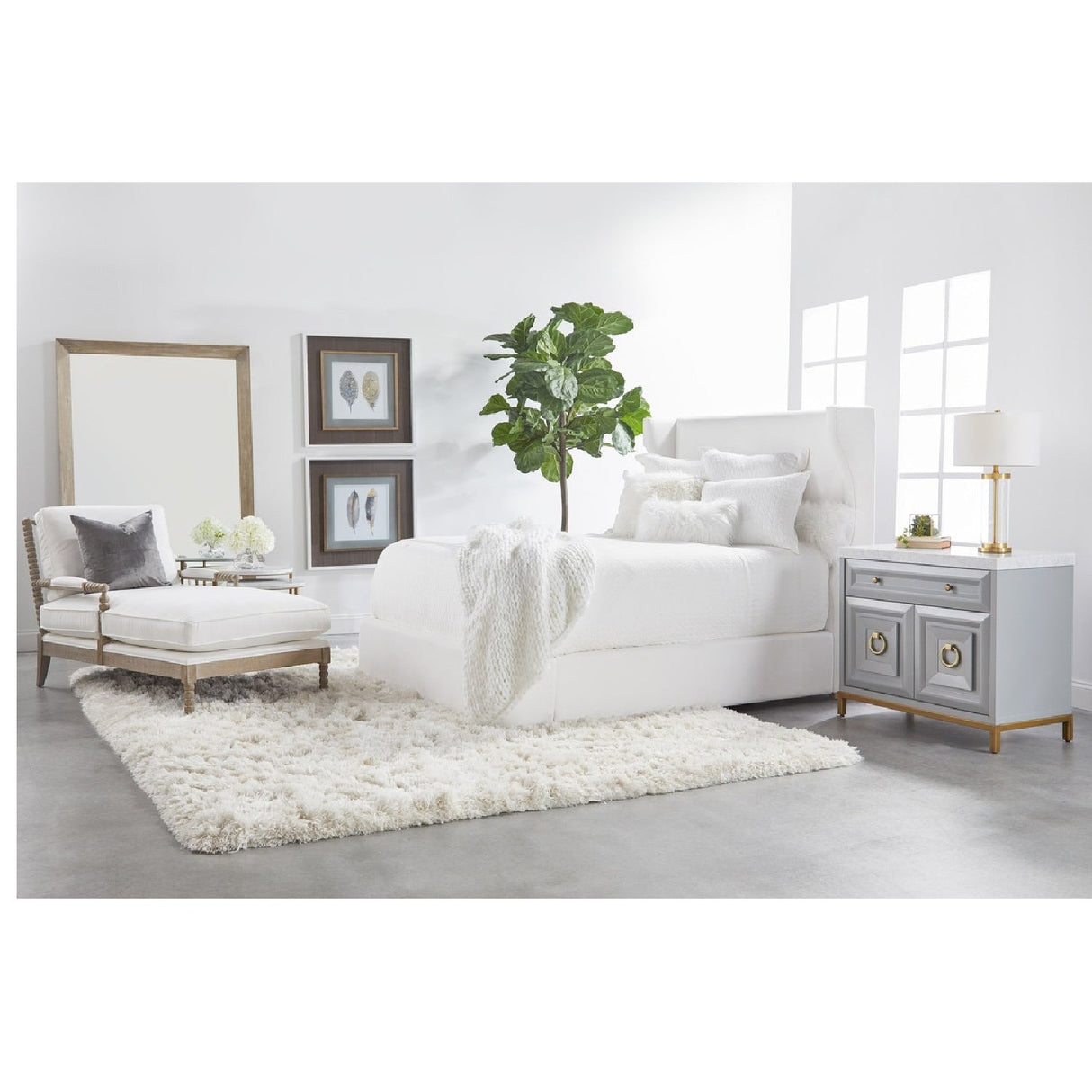 Gray Oak Chaise Lounge | Living Essentials Rouleau – alternate view 31