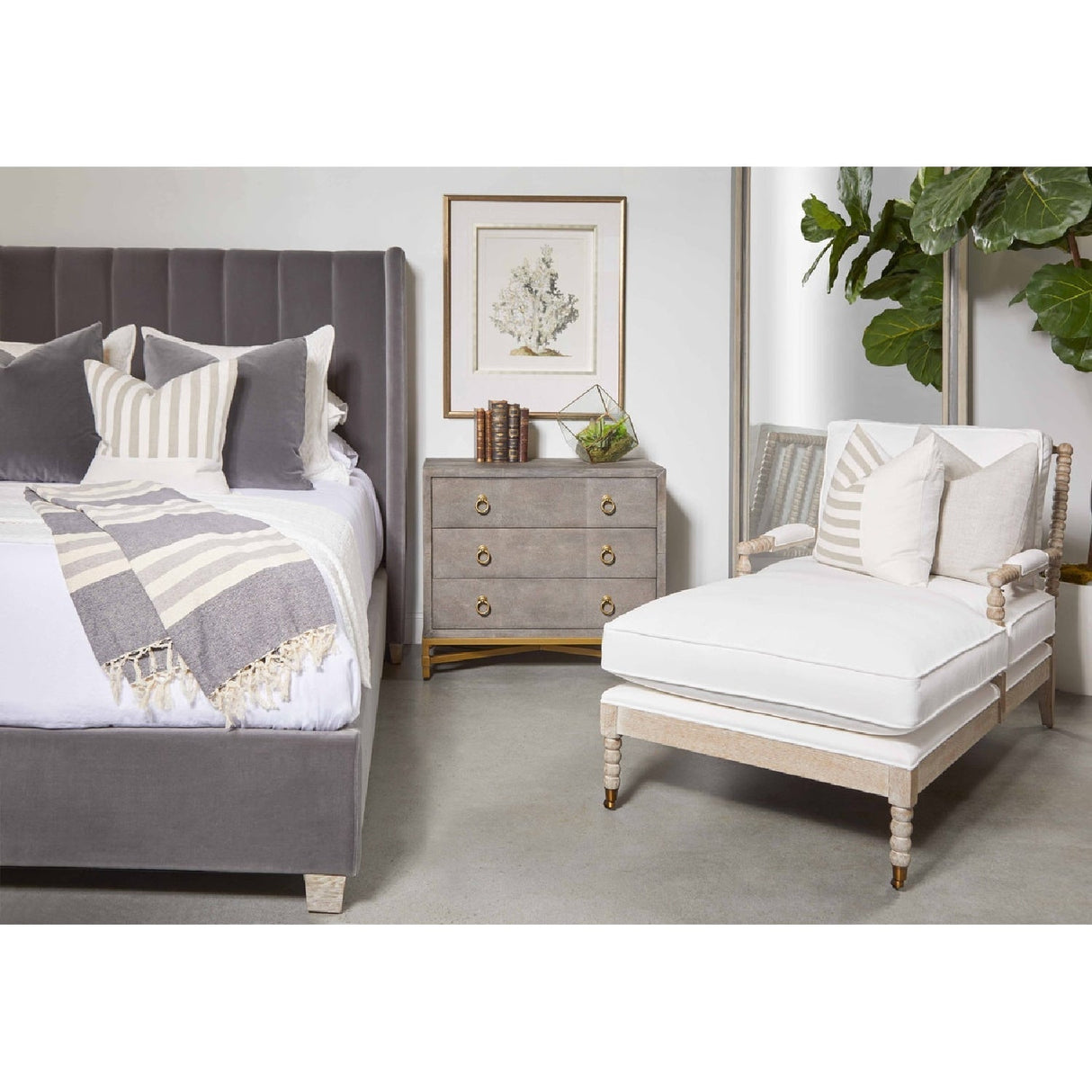Gray Oak Chaise Lounge | Living Essentials Rouleau – alternate view 32