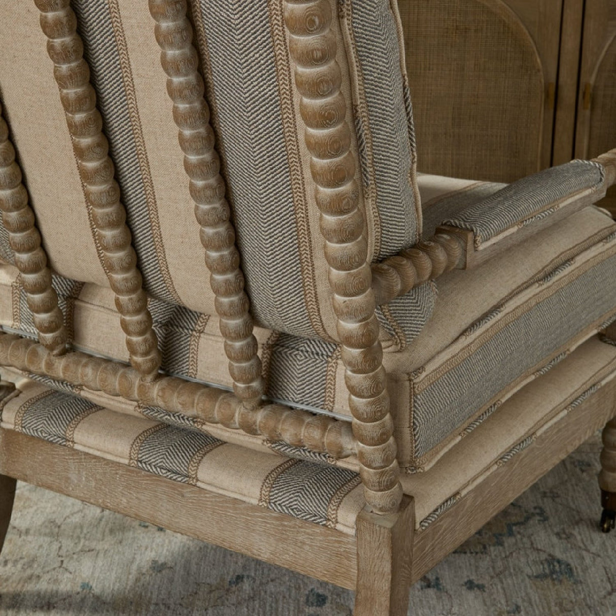 Modern European furniture - Gray Stripes Accent Chair - www.oroa.com