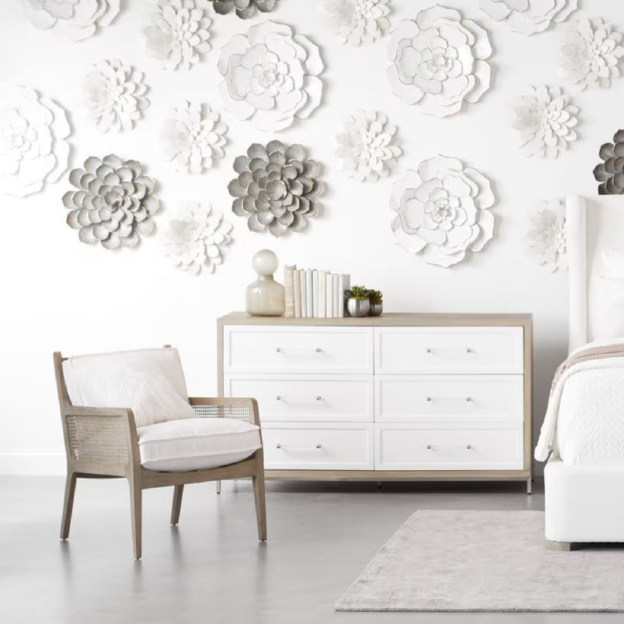 Oak Canework Lounge Chair | Living Essentials Leone – angled view