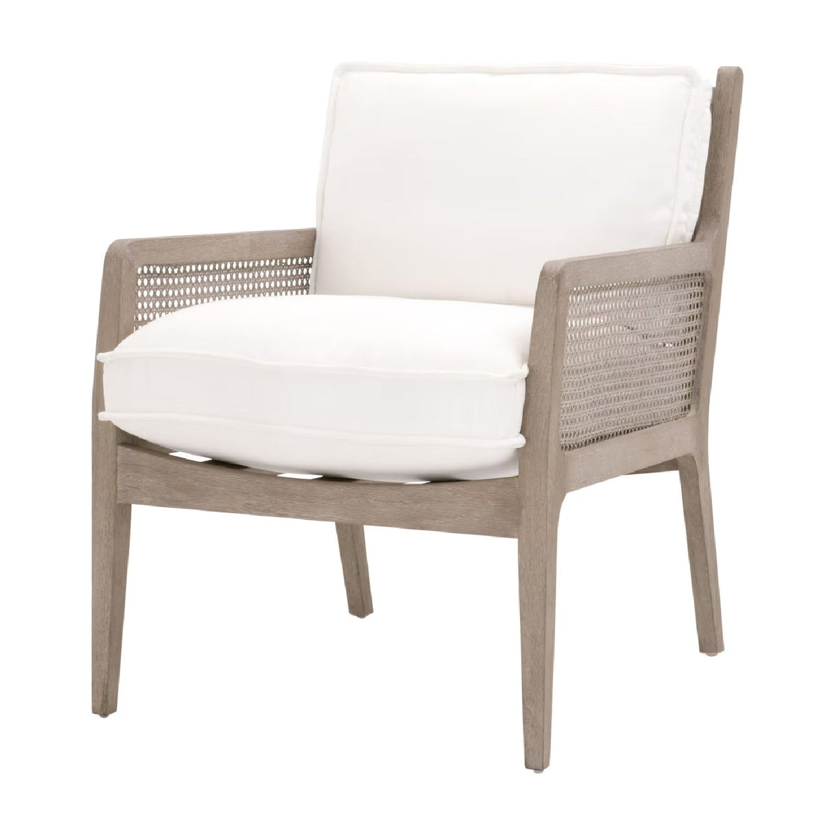 Oak Canework Lounge Chair | Living Essentials Leone – front view
