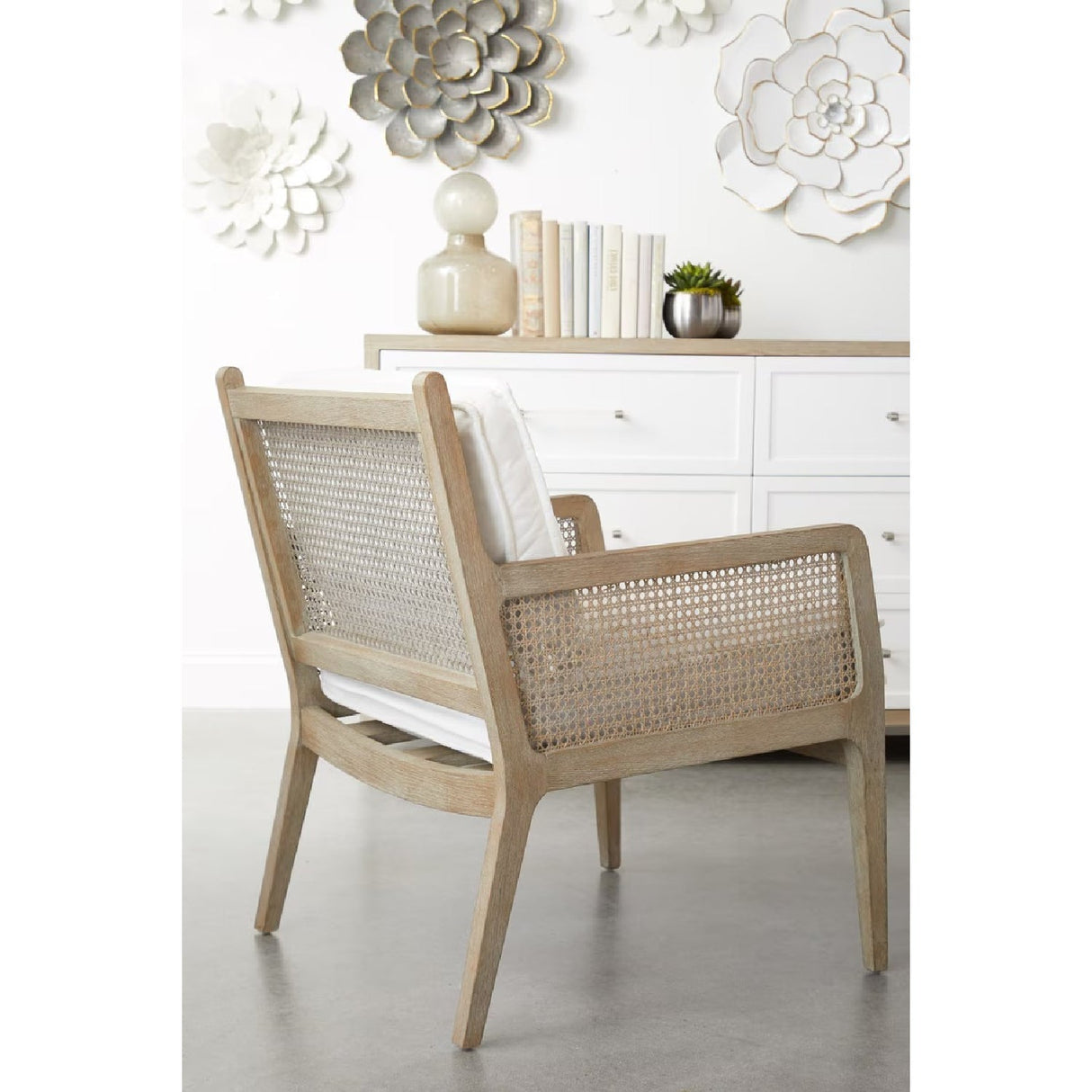Oak Canework Lounge Chair | Living Essentials Leone – alternate view 12